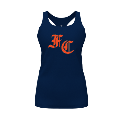 [FT0TRBNV-FYS-LOGO1] Decker Racerback Tank Top (Female Youth S, Navy, Logo 1)