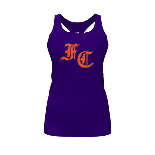 [FT0TRBPP-FYS-LOGO1] Decker Racerback Tank Top (Female Youth S, Purple, Logo 1)