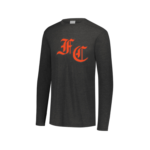 [FTLCUBBK-AXS-LOGO1] Decker Men's Tri-Blend T-Shirt - Long Sleeve (Adult XS, Black, Logo 1)