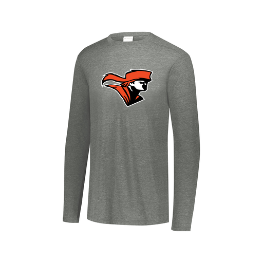 [FTLCUBGY-AXS-LOGO2] Decker Men's Tri-Blend T-Shirt - Long Sleeve (Adult XS, Gray, Logo 2)