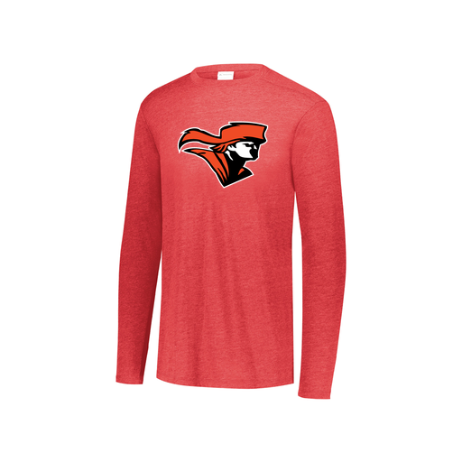 [FTLCUBRD-YS-LOGO2] Decker Youth Tri-Blend T-Shirt - Long Sleeve (Youth S, Red, Logo 2)