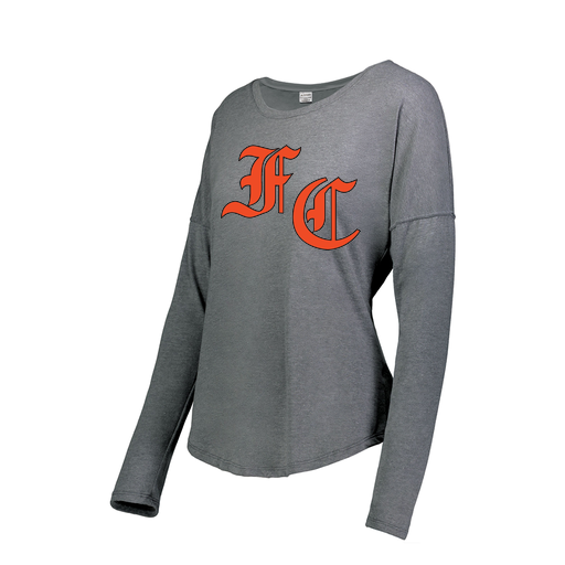 [FTLCUBGY-FAXS-LOGO1] Decker Women's Tri-Blend T-Shirt - Long Sleeve (Female Adult XS, Gray, Logo 1)